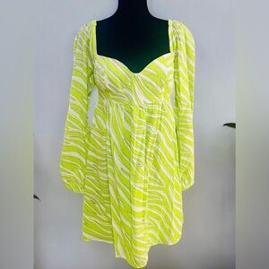 Lime green zebra Michael Kors size 6 dress